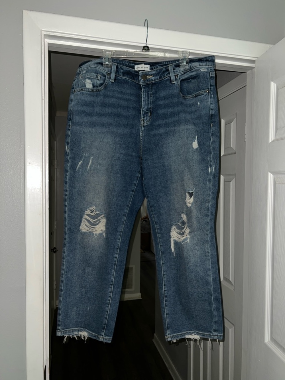 Lane Bryant Distressed Blue Boyfriend Jeans